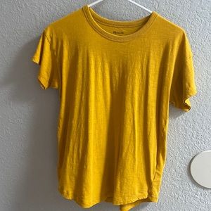 Yellow Whisper Cotton Rib-Crew Tee